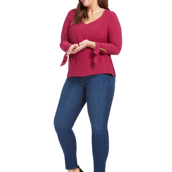 Eloquii Plus Size Blouse Tie Cuff 3X - Picture 3 of 8